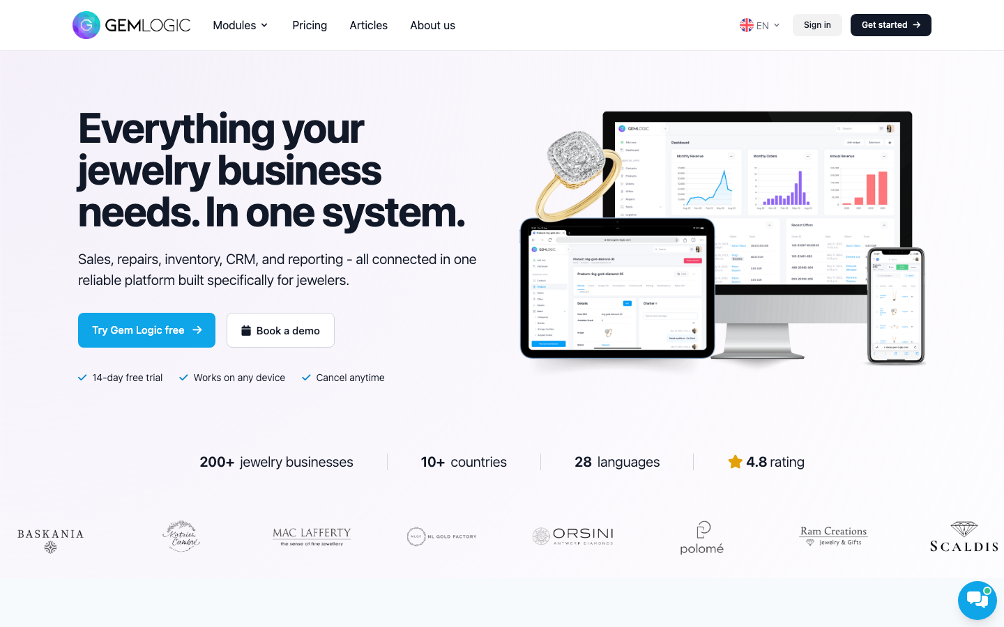 Gem-Logic website screenshot