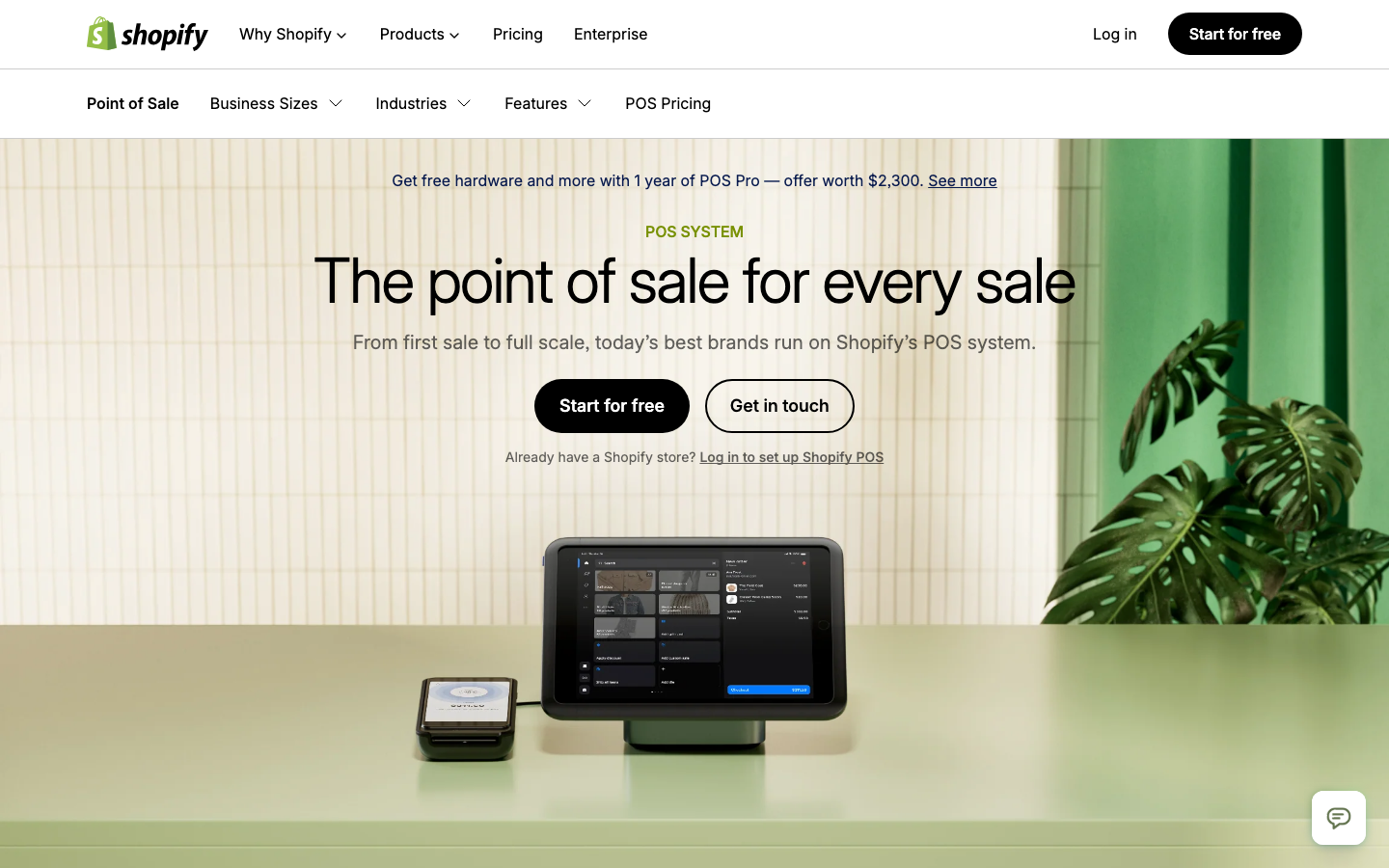 Shopify POS website screenshot